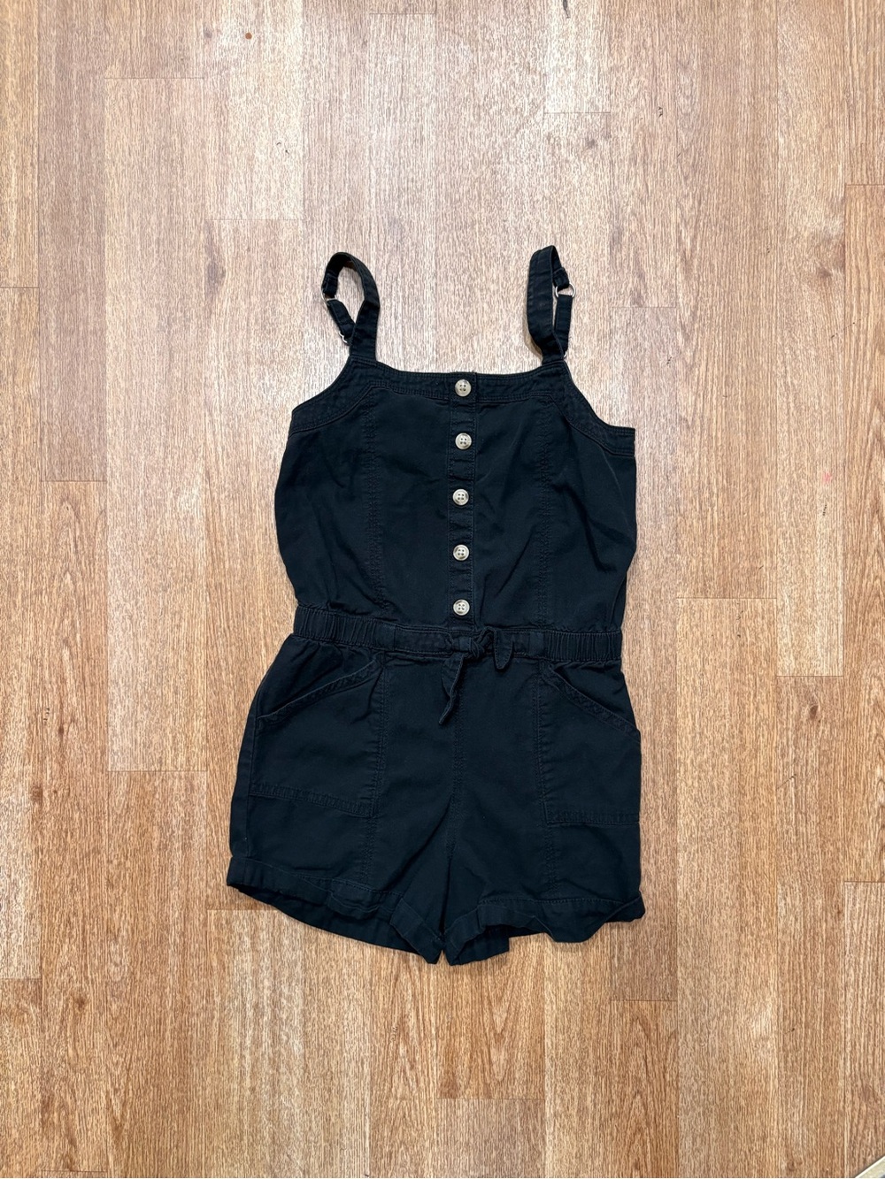 abercrombie kids Black Button-Front Romper